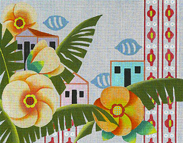 Leigh Designs - Hand-painted Needlepoint Canvases - Caribe - Antigua