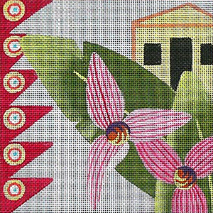 Leigh Designs - Hand-painted Needlepoint Canvases - Caribe Collection - Trinidad Coaster