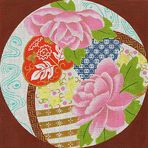 Leigh Designs - Hand-painted Needlepoint Canvases - Imari Collection - Perpetual Peony