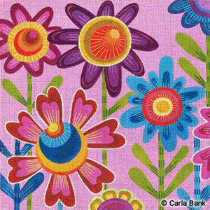 Leigh Designs - Hand-painted Needlepoint Canvases - Summer in the Park by Carla Bank - Sun Garden