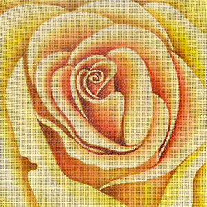 Leigh Designs - Hand-painted Needlepoint Canvases - Bouquet - Yellow Rose