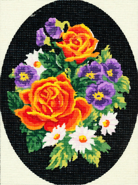 Roses and Pansies - Collection d'Art Needlepoint Canvas