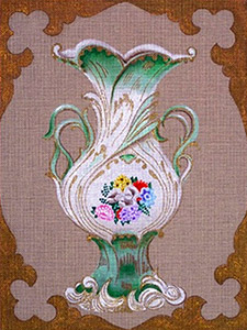 Leigh Designs - Hand-painted Needlepoint Canvases - Fripperies - Meissen