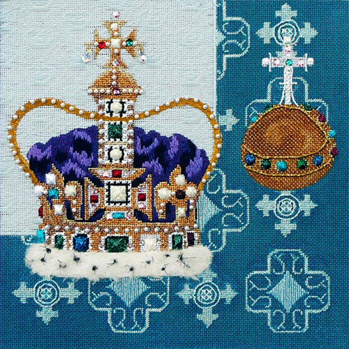 Leigh Designs - Hand-painted Needlepoint Canvases - Crown Jewels - Coronation
