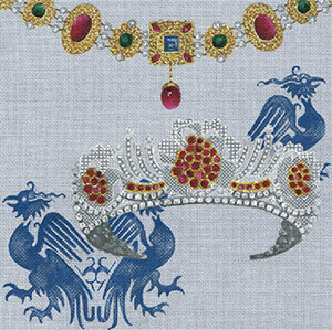 Leigh Designs - Hand-painted Needlepoint Canvases - Crown Jewels - Baroness