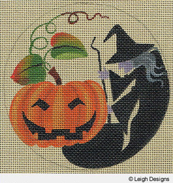 Leigh Designs - Hand-painted Needlepoint Canvases - Holiday Collection - Halloween