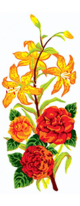 Tiger Lily Arrangement - Collection d'Art Needlepoint Canvas