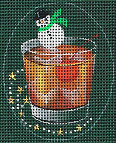 Leigh Designs - Hand-painted Needlepoint Canvases - Christmas Cocktails - Perfect Manhattan