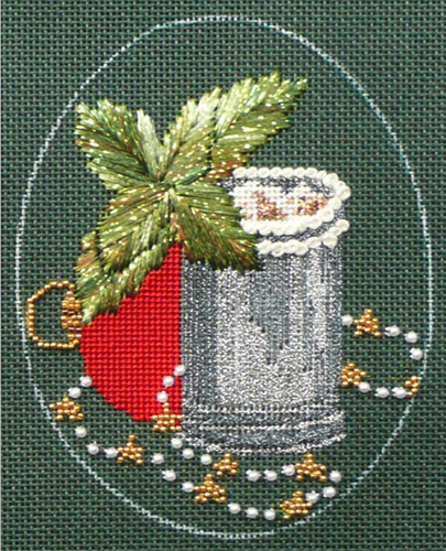 Leigh Designs - Hand-painted Needlepoint Canvases - Christmas Cocktails - Mint Julep #2