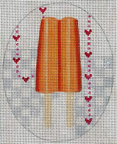 Leigh Designs - Hand-painted Needlepoint Canvases - Ice Cream Social - Orange Popsicle #2