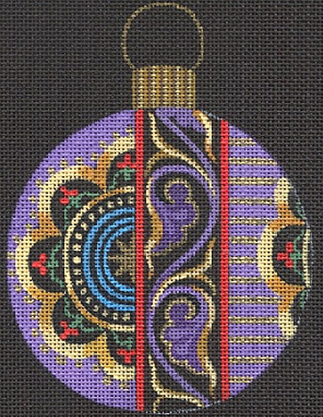Leigh Designs - Hand-painted Needlepoint Canvases - Russian Dynasty Ornaments -  Sofia Ornament/Coaster