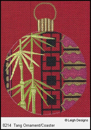 Leigh Designs - Hand-painted Needlepoint Canvases - Chinese Dynasty Ornaments -  Tang Ornament/Coaster