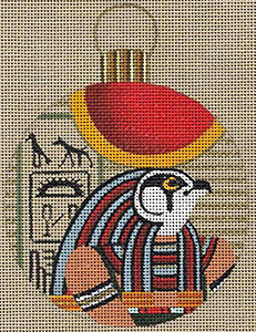 Leigh Designs - Hand-painted Needlepoint Canvases - Egyptian Dynasty Ornaments -  Ra Ornament/Coaster