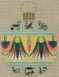 Leigh Designs - Hand-painted Needlepoint Canvases - Egyptian Dynasty Ornaments -  Pepi Ornament/Coaster