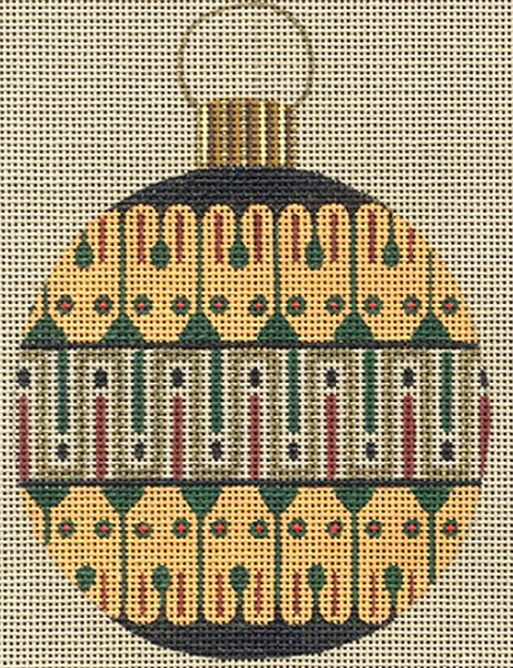 Leigh Designs - Hand-painted Needlepoint Canvases - Egyptian Dynasty Ornaments -  Khufu Ornament/Coaster