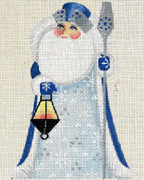 Leigh Designs - Hand-painted Needlepoint Canvases - Russian Santa - Northern Light