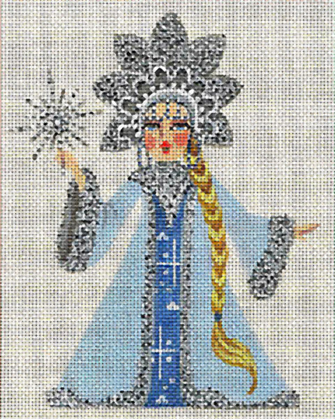Leigh Designs - Hand-painted Needlepoint Canvases - Winter Maidens - Snow Maiden