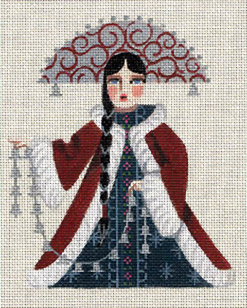 Leigh Designs - Hand-painted Needlepoint Canvases - Winter Maidens - Silver Bells