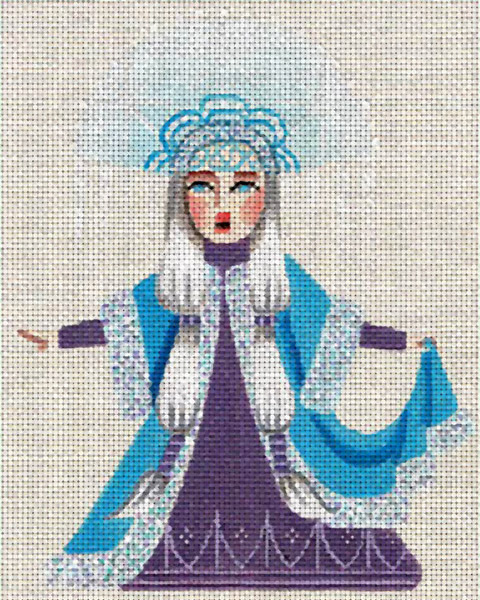 Leigh Designs - Hand-painted Needlepoint Canvases - Winter Maidens - Ice Princess