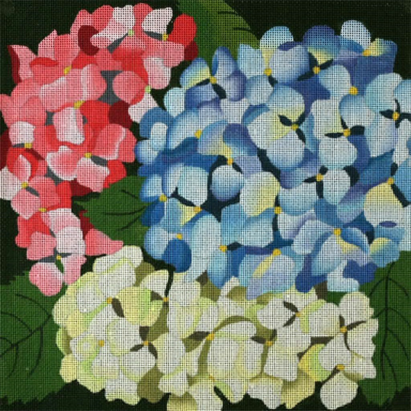 Giant Hydrangeas - Hand Painted Needlepoint Canvas from dede's Needleworks