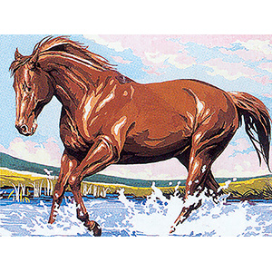 SEG de Paris - Medium Canvases - Cheval Fougeux (Brown Horse) Canvas