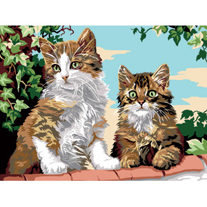 SEG de Paris Needlepoint "Les chatons font le mur"