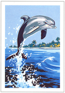 SEG de Paris Needlepoint - Dolphin Jump Canvas