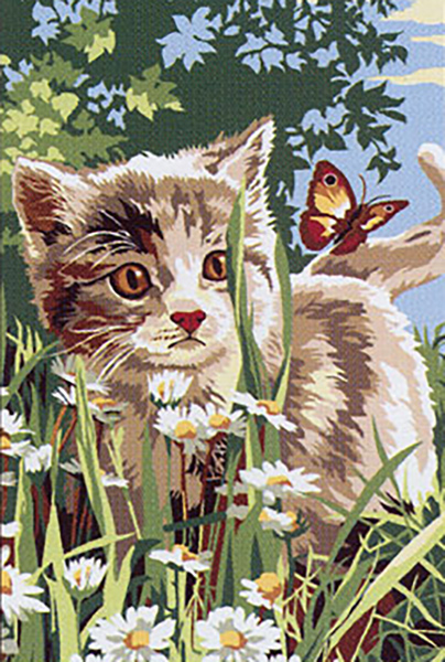 SEG de Paris Needlepoint - Cat in the Herb Garden