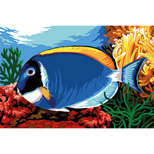 SEG de Paris Needlepoint - Blue Surgeon Fish
