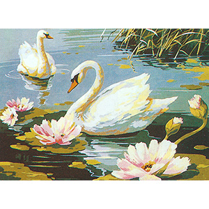 SEG de Paris Needlepoint - Swans Canvas