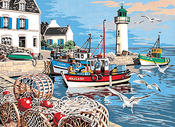 SEG de Paris Needlepoint - Le Port de Peche (The Fish Port) Canvas