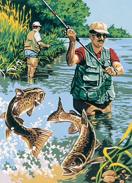 SEG de Paris Needlepoint - Carnet de Peche (Sport of Fishing) Canvas