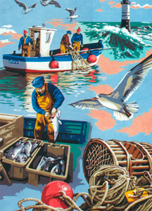 SEG de Paris Needlepoint "Catch of the fisherman"