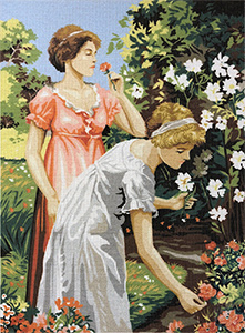 SEG de Paris Needlepoint - Au Jardin (In the Garden by J.W. Waterhouse) Canvas