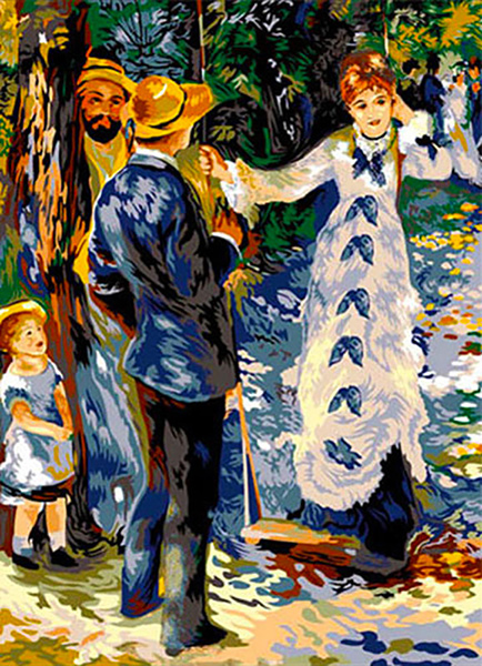 SEG de Paris Needlepoint - Medium Needlepoint Canvases - La Balancoire d'apres A. Renoir (The Swing by August Renoir) Canvas
