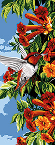 SEG de Paris Needlepoint - Hummingbird and Tropical Flowers