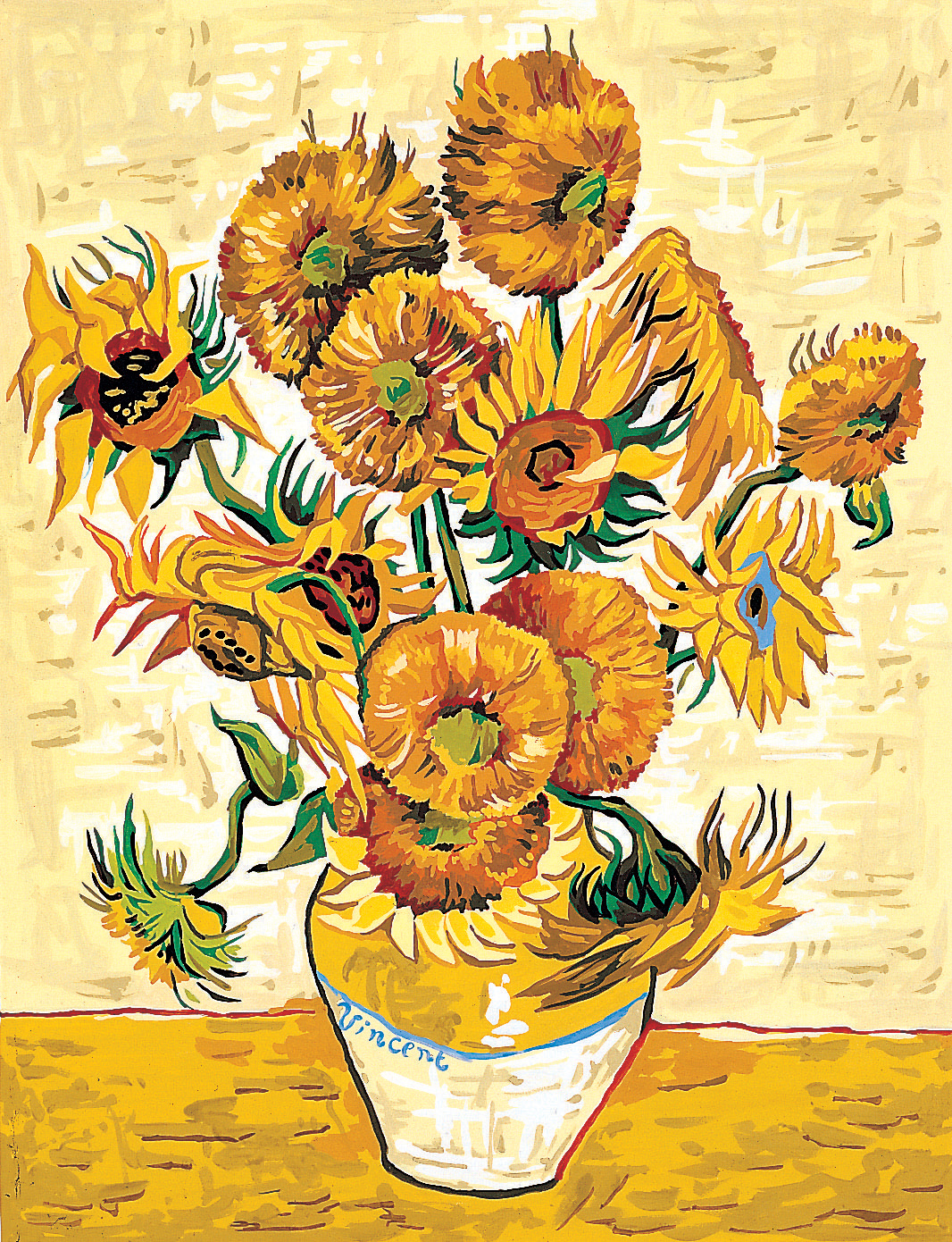 SEG de Paris Tapestry/Needlepoint Canvas Sunflowers & Blue Flowers 