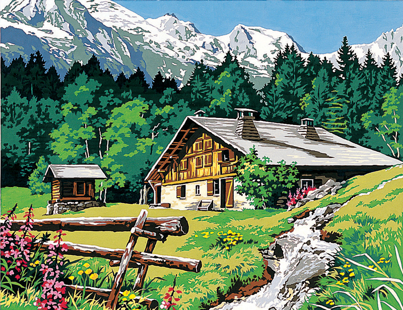 SEG de Paris Needlepoint Alpine Chalet Canvas
