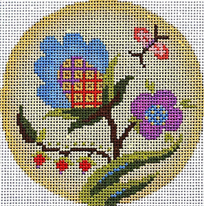 Jacobean Glow Ornament Hand Painted Needlepoint Canvas from Abigail Cecile