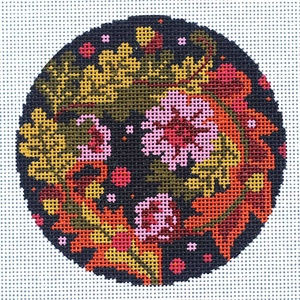 Floral Equinox Ornament Hand Painted Needlepoint Canvas from Abigail Cecile