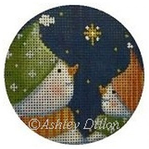 Star Wish Snowmen Hand-painted Christmas Ornament Canvas from Ashley Dillon