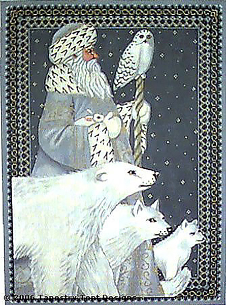 Arctic Santa Needlepoint Cushion/Picture