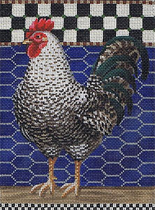 Liz Goodrick-Dillon Hand Painted Needlepoint - Speckled Rooster