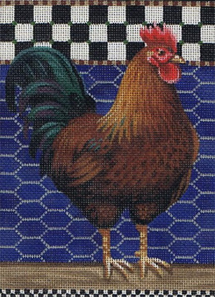 Liz Goodrick-Dillon Hand Painted Needlepoint - Red Rooster