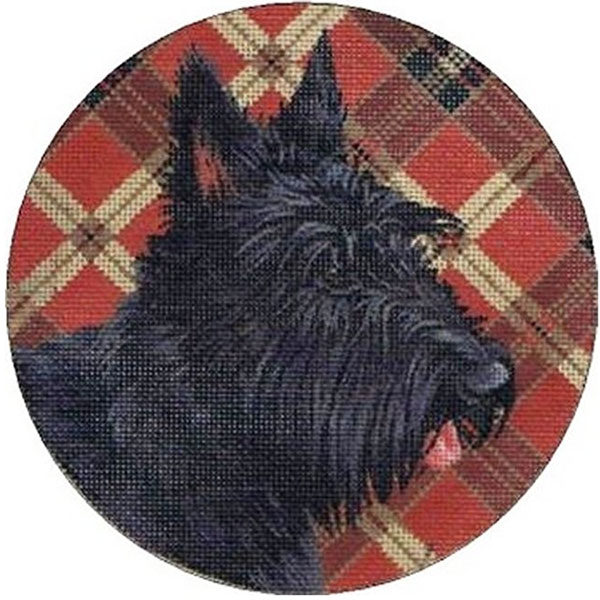 Liz Goodrick-Dillon Hand Painted Needlepoint - Black Scottie