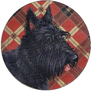 Liz Goodrick-Dillon Hand Painted Needlepoint - Black Scottie