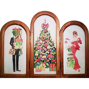 Christmas Triptych - 3 Panels - Hand-painted Needlepoint Canvas