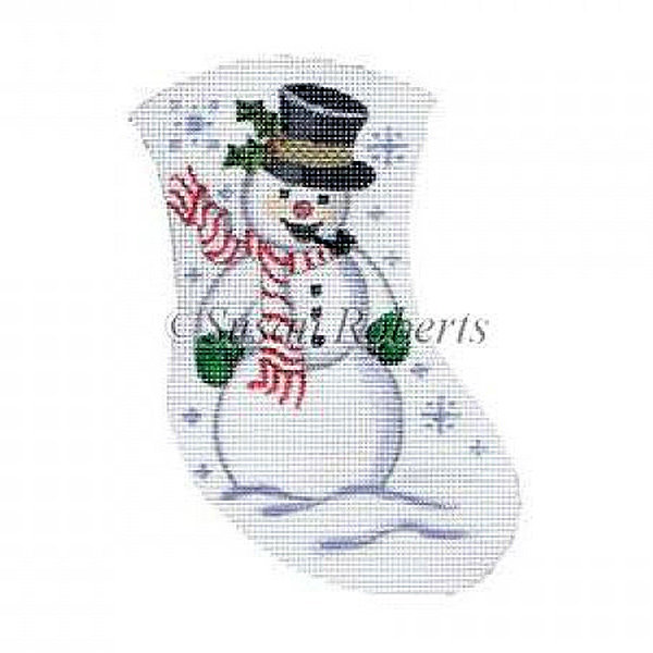 Snowman Needlepoint Mini Stocking