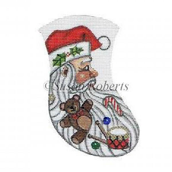 Santa & Toys Needlepoint Mini Stocking