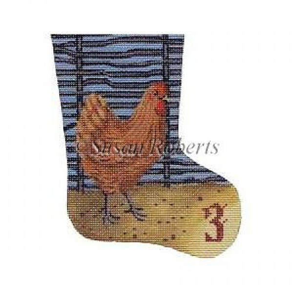 French Hen - Day 3 Needlepoint Canvas